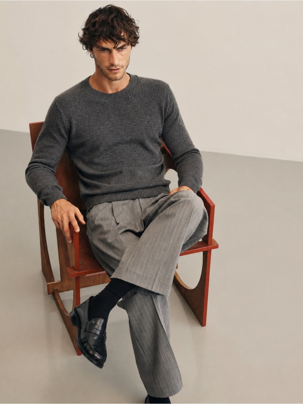 Son of a Tailor • Charcoal Grey 100% Extra Fine Merino Wool Sweater